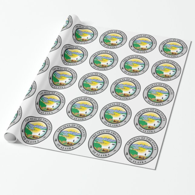 Alaska State Seal Wrapping Papper Presentpapper (Utrullad)