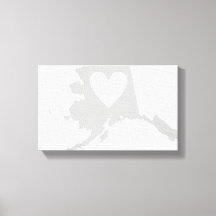 Alaska State Shape with Heart