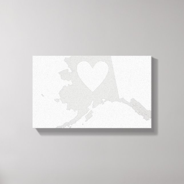 Alaska State Shape with Heart Canvastryck (Framsida)