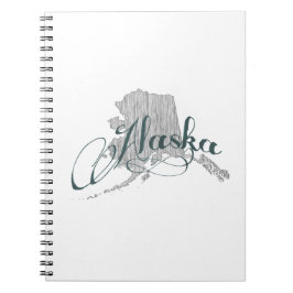 Alaska State Typography Anteckningsbok Med Spiral