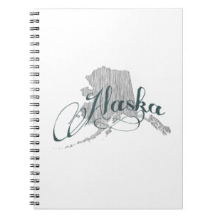 Alaska State Typography Anteckningsbok Med Spiral
