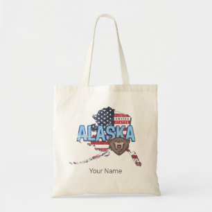 Alaska State United Stater Karta Vintage USA Tygkasse