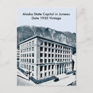 Alaska-staten Huvudstad i Juneau, Vintage 1930 Vykort