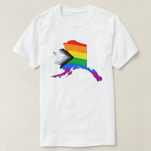 Alaska Statens Stolthet LGBTQ Progress Stolthet T Shirt