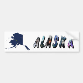 Alaska Statlig flagga Blue Karta & Gult Stars Trav Bildekal
