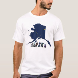Alaska Statlig flagga Blue Karta & Gult Stars Trav T-shirt
