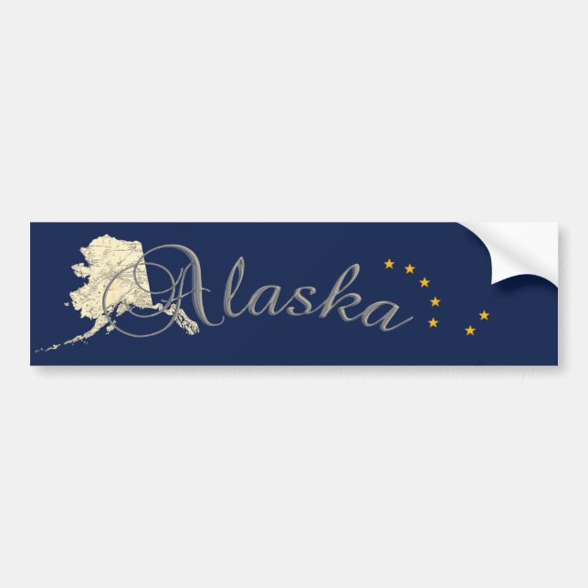 Alaska Statlig flagga Bumper Sticker Bildekal (Framsidan)