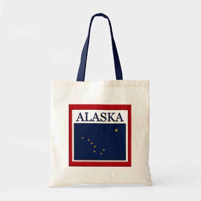 Alaska Statlig flagga Design Budget Canvas Tote Ba Tygkasse (Framsidan)