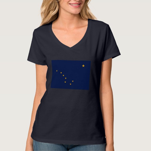 Alaska Statlig flagga Design Tee Shirt (Framsida)