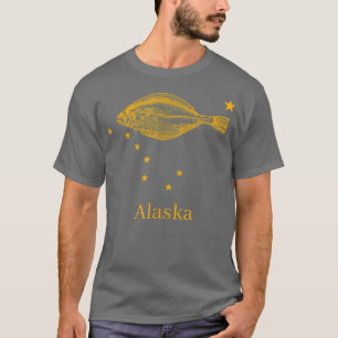Alaska Statlig flagga Halibut Fishing T Shirt