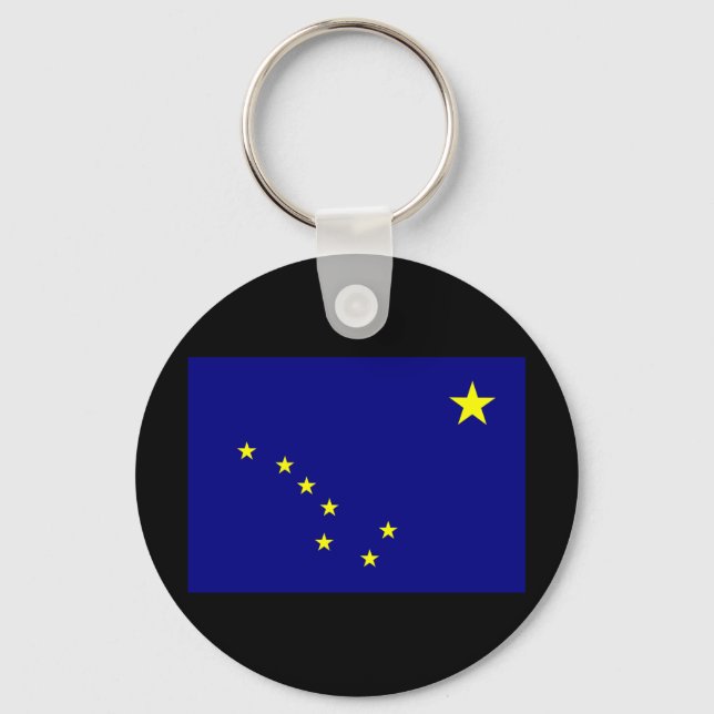 Alaska Statlig flagga Keychain Nyckelring (Framsida)