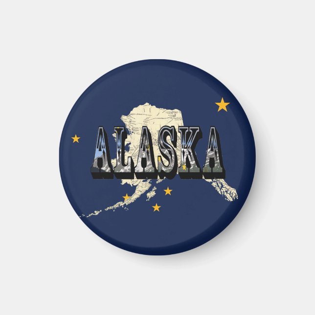 Alaska Statlig flagga Magnet (Framsidan)