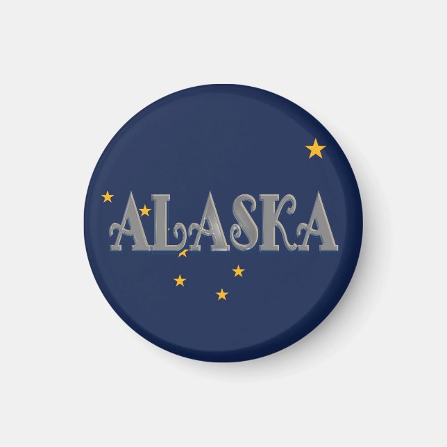 Alaska Statlig flagga Magnet (Framsidan)