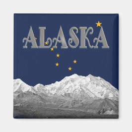 Alaska Statlig flagga Mt McKinley Magnet