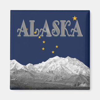 Alaska Statlig flagga Mt McKinley Magnet