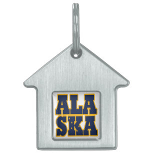 Alaska Statlig flagga Namnbricka Husdjur