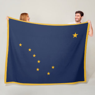 Alaska Statlig flagga Print Patriotc Fleecefilt
