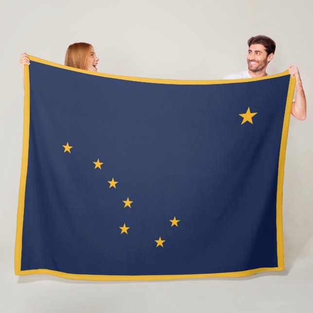 Alaska Statlig flagga Print Patriotc Fleecefilt (På plats)