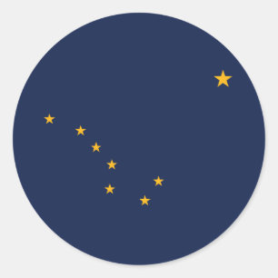 Alaska Statlig flagga Runt Klistermärke
