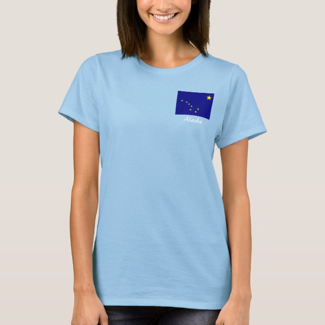 Alaska Statlig flagga Ull Jacka Tee Shirt (Framsida)