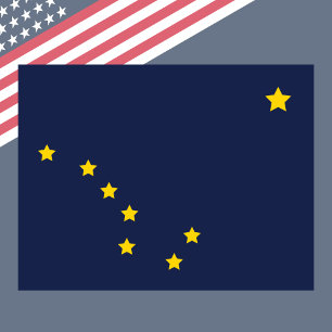 Alaska Statlig flagga vycard Big Dipper Polaris Vykort