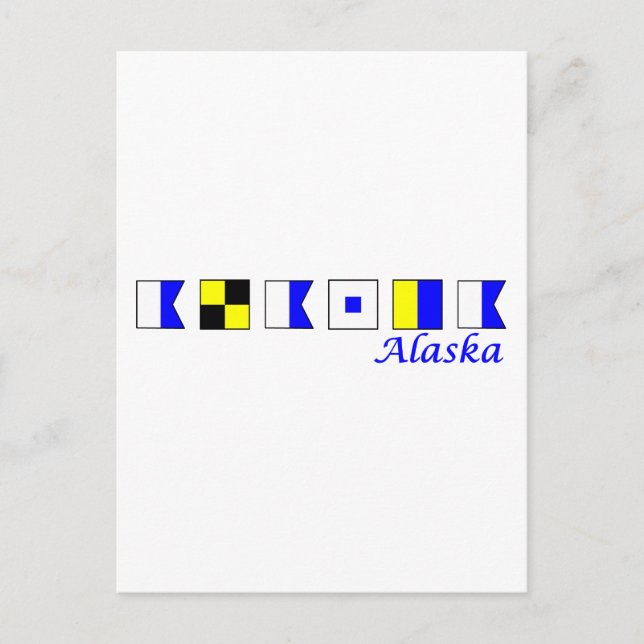 Alaska stavat i nautisk flagga alphabet vykort (Framsida)