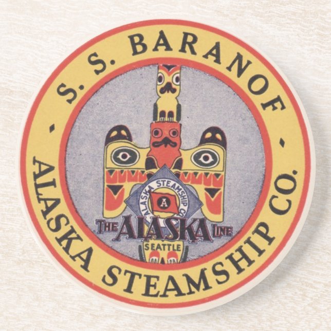 Alaska Steamshipkustfartyg Underlägg Sandsten (Framsidan)