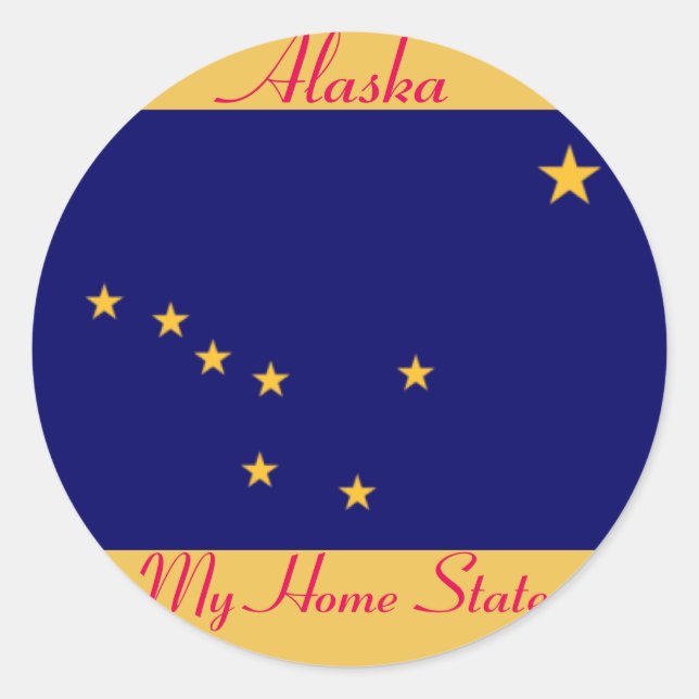 Alaska Sticker Runt Klistermärke (Framsida)