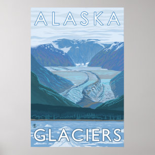 Alaska - stor glaciärplats poster