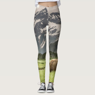 Alaska stränder, grizzlybjörn leggings