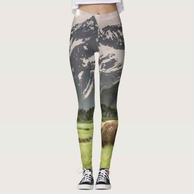 Alaska stränder, grizzlybjörn leggings (Framsida)