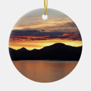 Alaska Sunset I Benice Alaska Photography Julgransprydnad Keramik