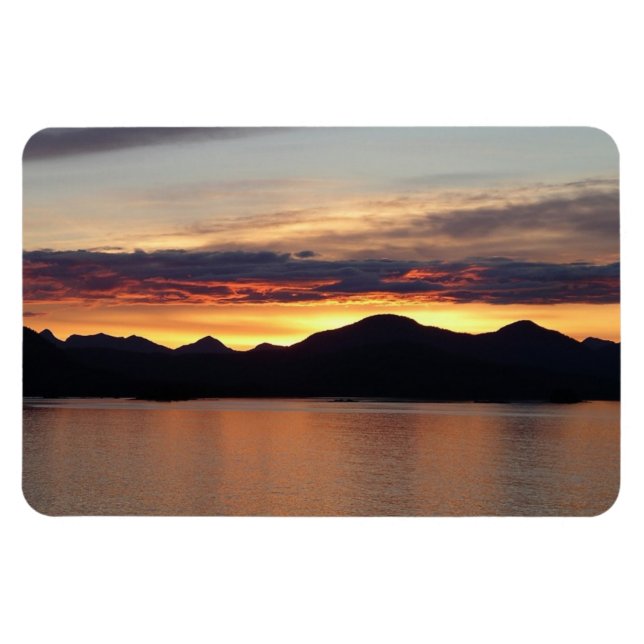 Alaska Sunset I Benice Alaska Photography Magnet (Horisontell)