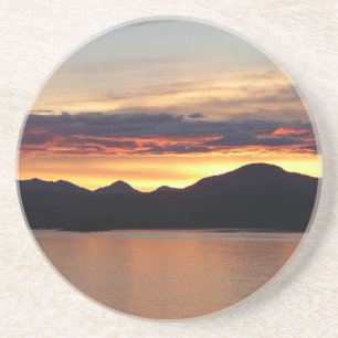Alaska Sunset I Benice Alaska Photography Underlägg Sandsten