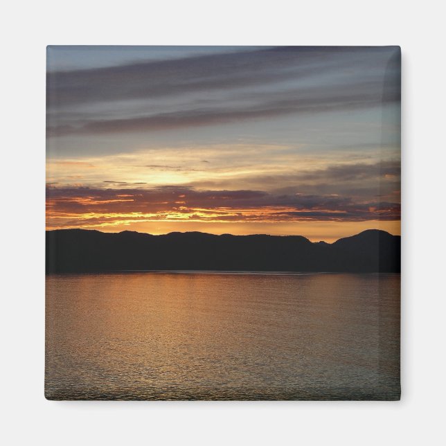 Alaska Sunset II Benice Alaska Fotography Magnet (Framsidan)