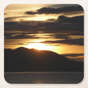 Alaska Sunset III Benice Alaska-foto Underlägg Papper Kvadrat