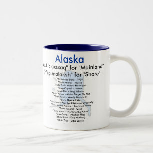Alaska symboler & karta Två-Tonad mugg