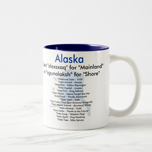 Alaska symboler & karta Två-Tonad mugg (Höger)