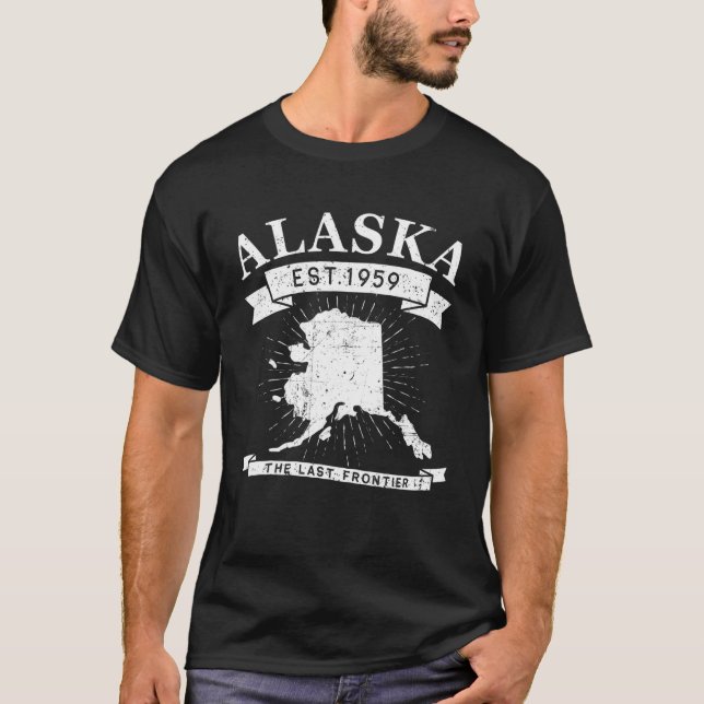 Alaska T, Alaska Älskare Tee, Alaska State T Shirt (Framsida)