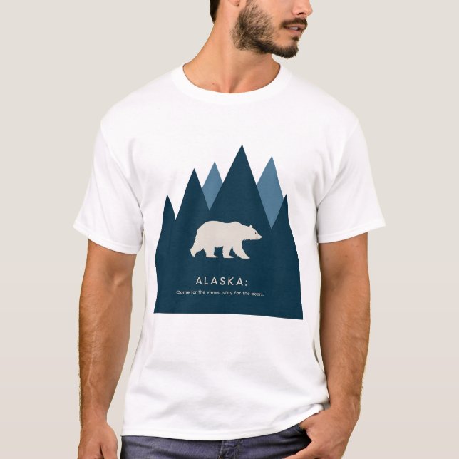 Alaska t-shirt camping design klassisk konst (Framsida)