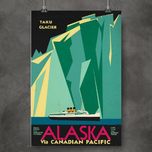 Alaska Taku Glacier Vintage America Poster