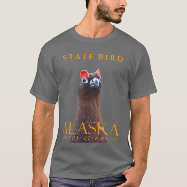 Alaska Territory Bird the Willow Grouse T Shirt (Framsida)