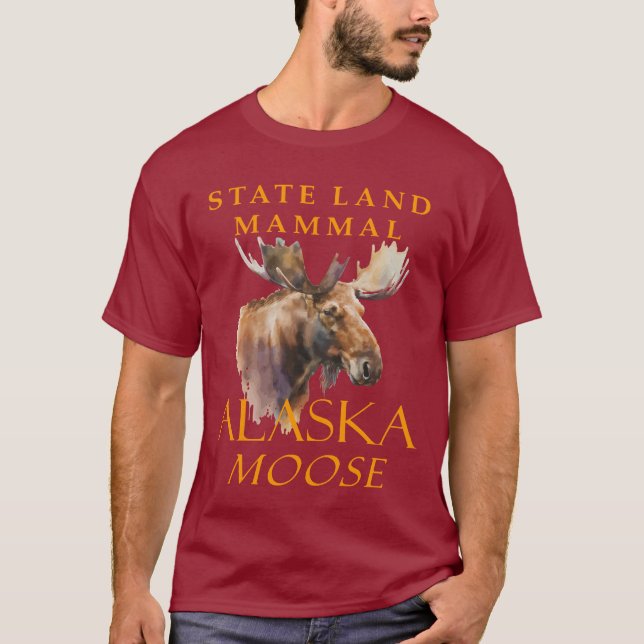 Alaska Territory Land däggdjur Älg Konstnärlig  T Shirt (Framsida)