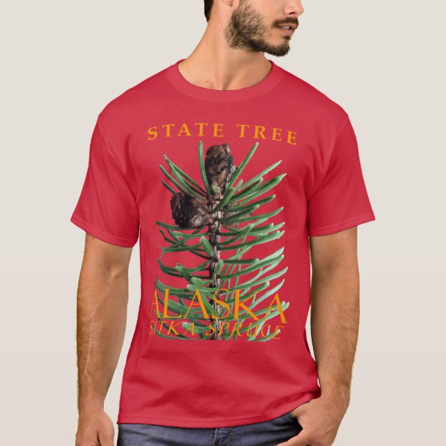 Alaska Territory Träd Sitka Gran T Shirt (Framsida)