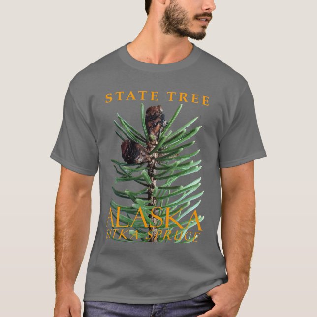 Alaska Territory Träd Sitka Gran  T Shirt (Framsida)