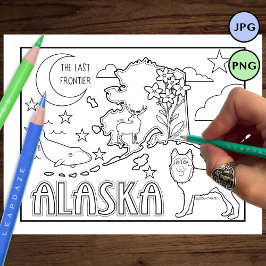 Alaska-tillståndsform och faktafärgsida flygblad
