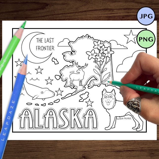Alaska-tillståndsform och faktafärgsida flygblad (Skapare uppladdad)