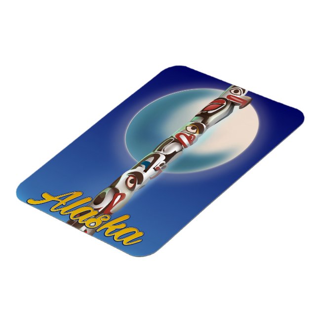 Alaska Totem Pole Resa tryck Magnet (Vänstra Sidan)