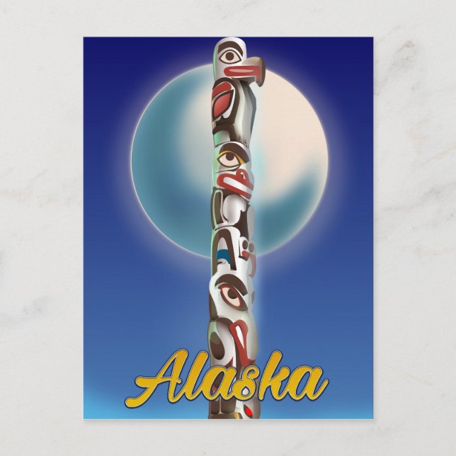 Alaska Totem Pole Travel print Vykort (Framsida)