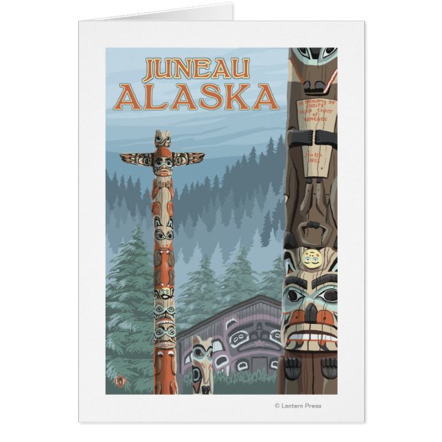 Alaska Totem Poles - Juneau, Alaska Hälsningskort (Framsidan)